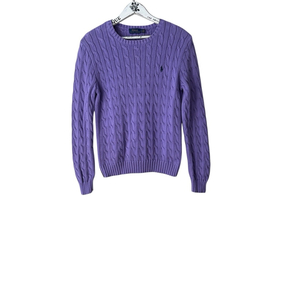 Polo Ralph Lauren Women's Cable-Knit Cotton Crewneck Sweater Size L